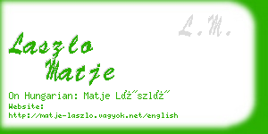 laszlo matje business card